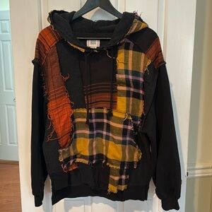 Urban Outfitters soft black hoodie with patches: size XS